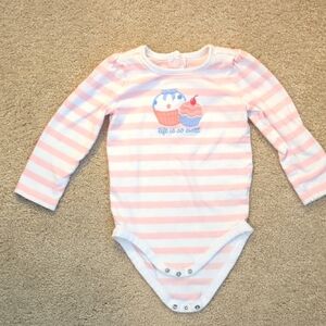 Gymboree Pink and White Striped Bodysuit